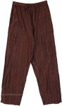 Dark Wine Crinkle Bohemian Pants