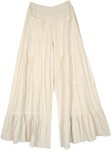 Natural Bohemian Wide Leg Khadi Flared Trousers