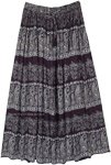 Monochrome Fine Paint Long Boho Skirt