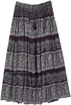 Monochrome Fine Paint Long Boho Skirt