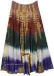 Autumnal Ombre Tie Dye Boho Maxi Skirt