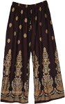 Ethnic Beauty Straight Rayon Pants with Folk Print