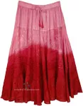 Pink Blush Ombre Midi Western Skirt