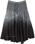 Seagull Grey Ombre Midi Western Skirt