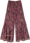 Tyrian Purple Paisley Wide Leg Pants