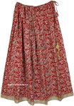 Quintessential Red Paisley Cotton Shimmer Skirt