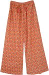 Hot Cinnamon Floral Print Straight Cotton Pants