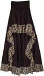 Ebony Beauty High Low Flowy Skirt with Smocking Waist