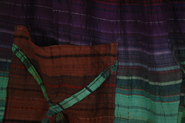 Mint and Lavender Hippie Harem Cotton Striped Pants with Pockets