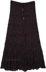 Black Spells Broomstick Seven Tiered Cotton Skirt