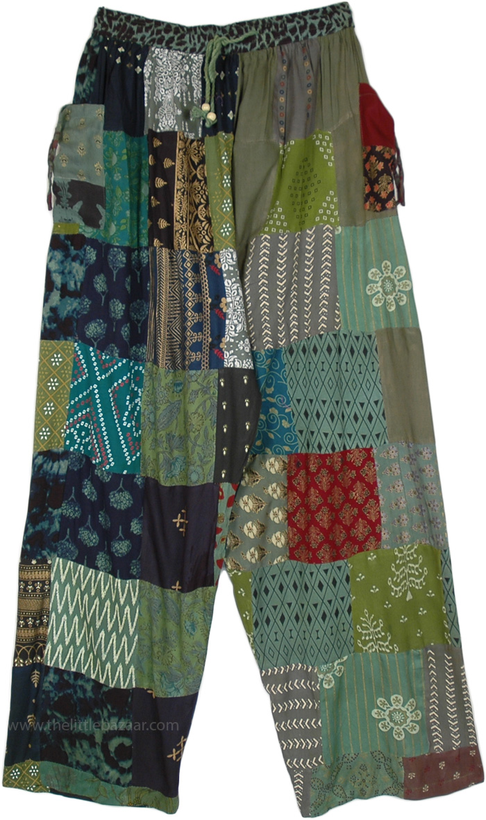 Bohemian Fete Multi Pattern Patchwork Lounge Pants