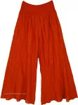 The Orange Terrace Wide Leg Shirred Waist Palazzo Pants