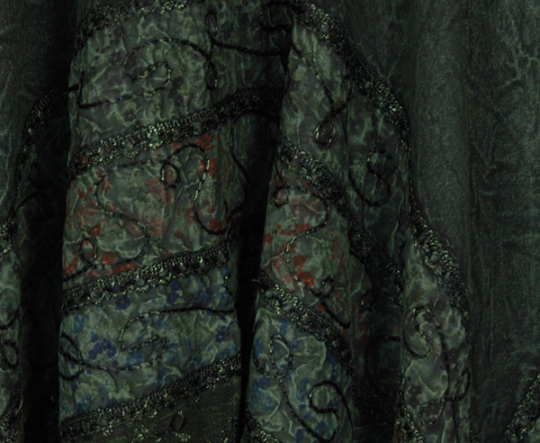 Dark Forest Flowy Western Long Skirt