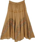 Brown Clay Flowy Renaissance Long Skirt