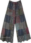 Grey Pottery Bohemian Patchwork Long Cotton Pants