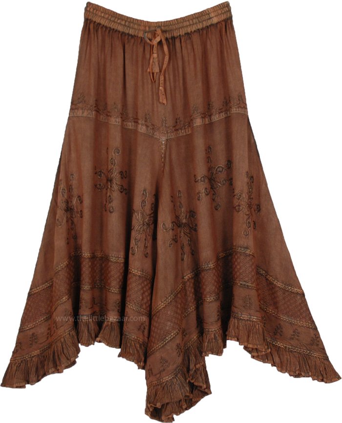 Beetle Brown High Low Renfaire Aesthetic Skirt