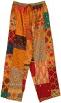 Extra Long XL Fiery Phoenix Boho Patchwork Pants