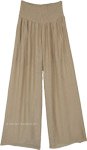 Ivory Beige Flowy Wide Leg Pants