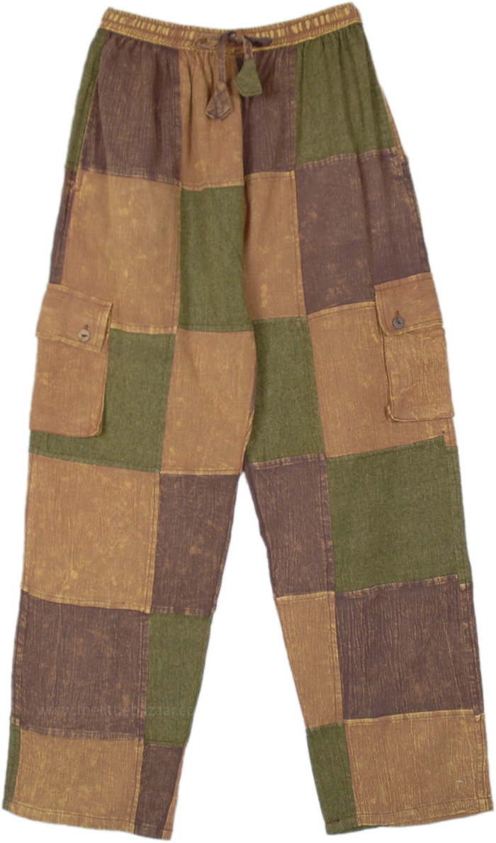 Desert Mirage Bohemian Patchwork Box Pocket Pants
