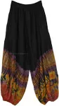 Night Flames Black Tie Dye Harem Trousers