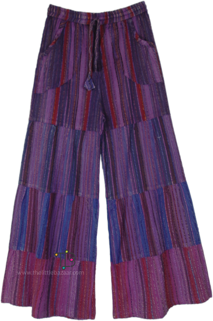 Purple Pearl Wide Leg Cotton Pants