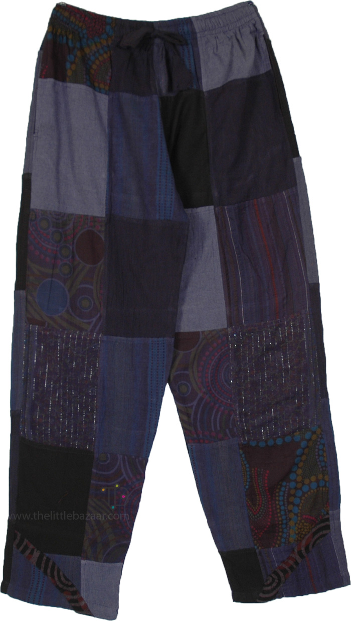 Deep Sea Hippie Patchwork Cotton Pants
