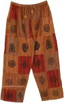 Sunrise Orange Patchwork Wide Hippie Pants