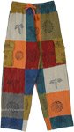 Sadhuram Patchwork Pants with Hippie Stamps