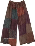 Harvest Salad Patchwork Wide Leg Boho Pants