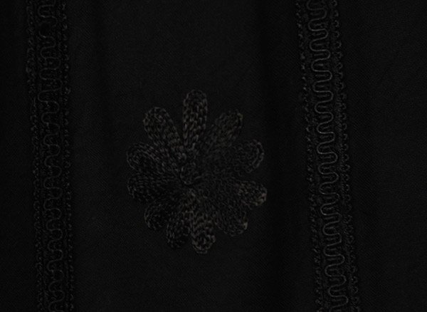 Corset Waist Embroidered Western Black Pants