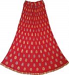 Chakra Ethnic Skirt in Tamarillo