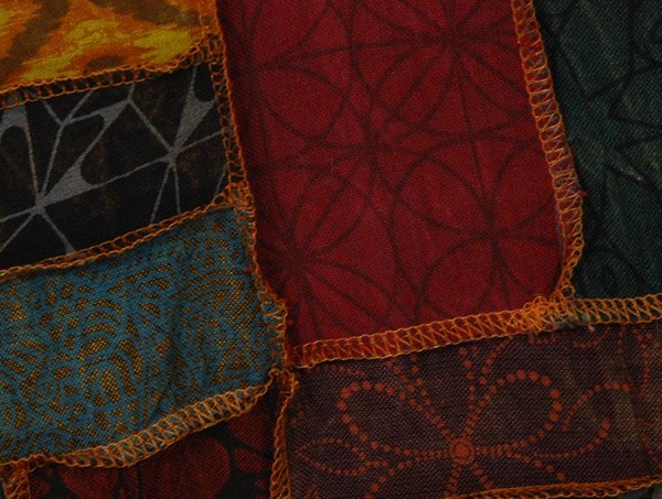 Carnival Orange Handmade Patchwork Pants