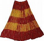 Falu Red Crinkle Tie Dye Skirt  