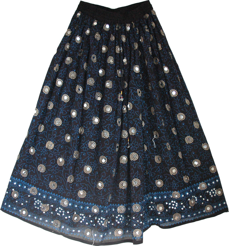 Long Ethnic Sequin Skirt 