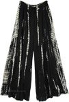 Black and White Stream Tie Dye Flowy Pants