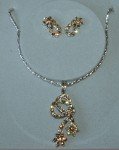Costume Jewelry Set in Brown Stones