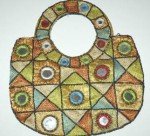 Bohemian Beaded, Sequins and Mirror Work Golden Hand Purse