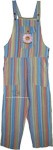Flower Child Striped Cotton Overalls