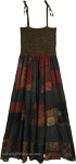 Birch Brown Patchwork Boho Long Dress Skirt