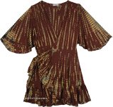 Amber Glow Wrap Around Butterfly Sleeve Sundress