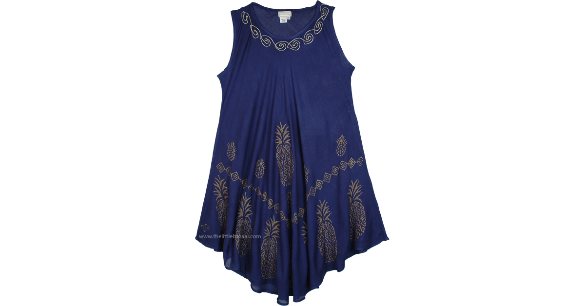 gold pineapple dress Kaipo Long Hawaiian Dress in Pineapple Print main image 0