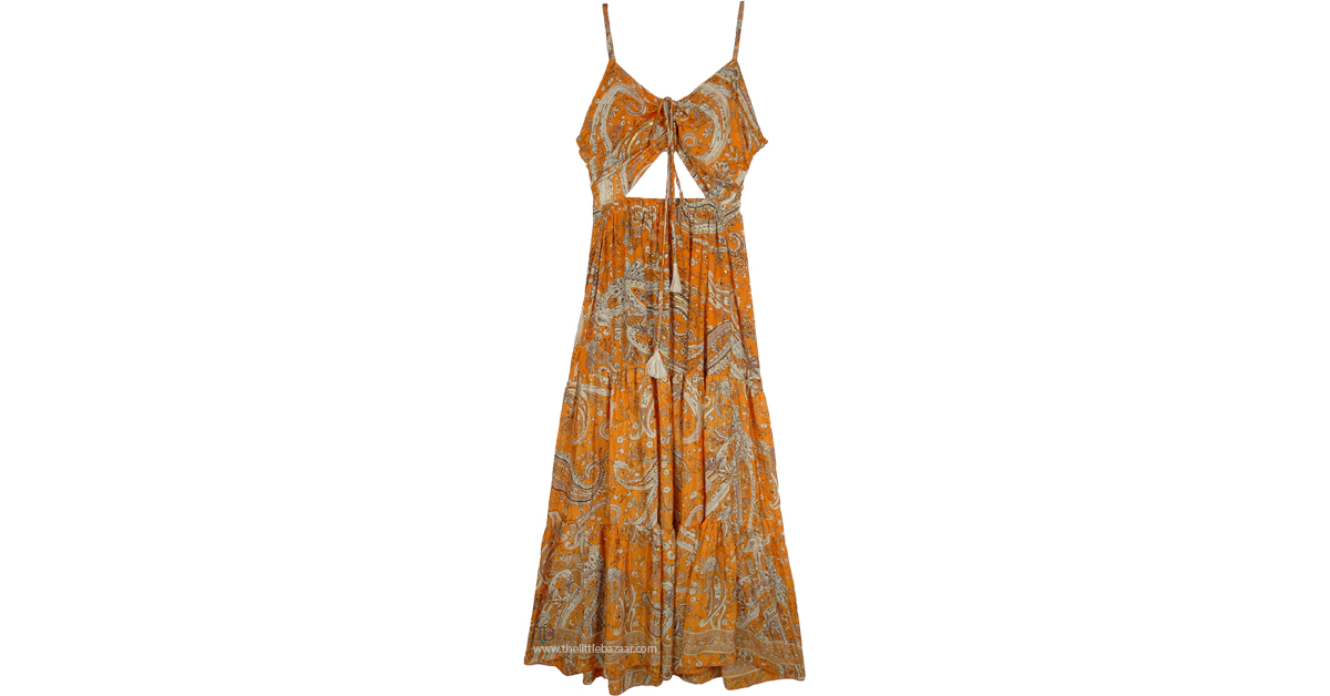 open lace back dress Romani Paisley Maxi Dress M – OMNIA main image 0