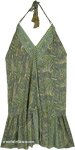 Heavenly Green Paisley Sleeveless Short Dress