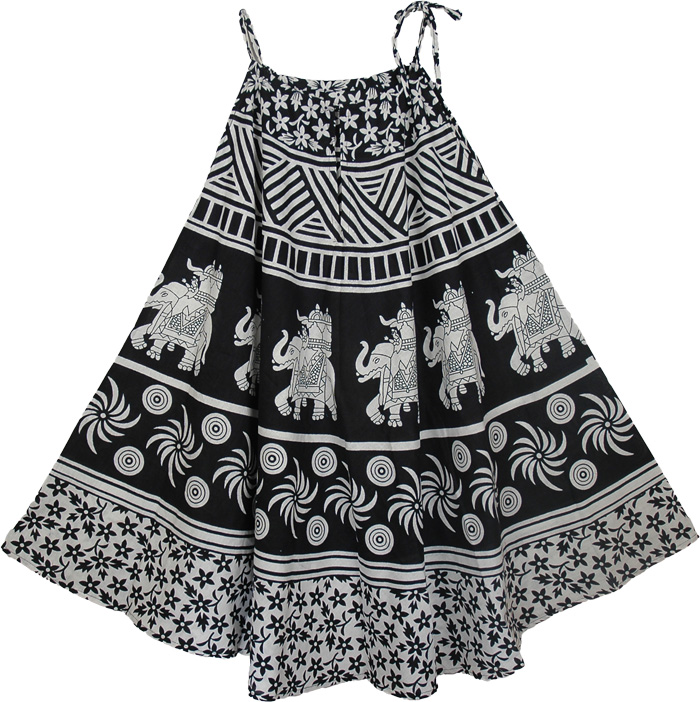 Black and White Ethnic Cover Dress