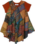 Indian Summer Sleeved Dress with Mixed Patchwork [3513]