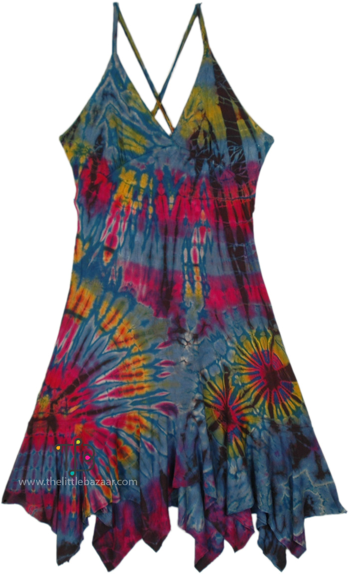 Color Mud Tie Dye Soft Strappy Dress