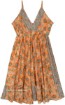 Boho Chic Flared Dress with All Over Print [3703]