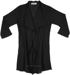 Black Silhouette Cotton Coverup Shrug Cloak