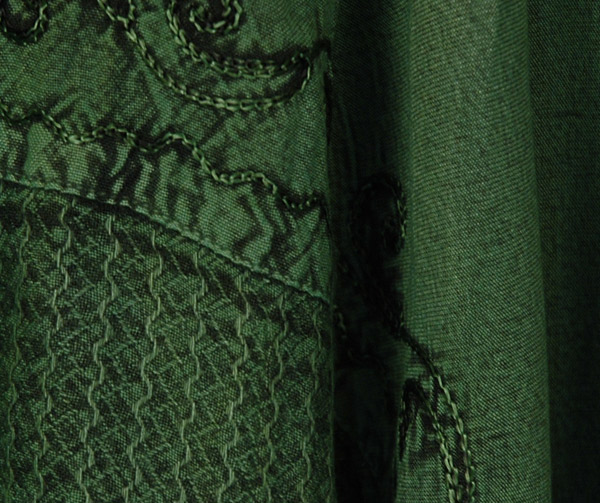 Green Embroidery Short Western Dress