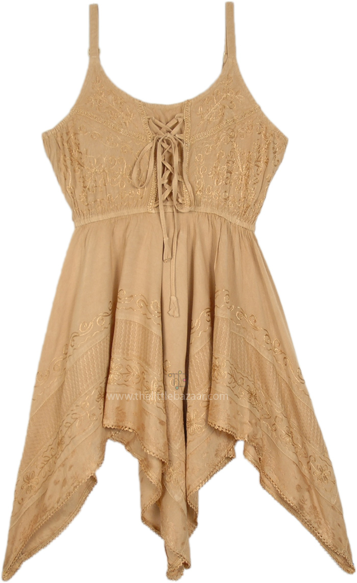 Sand Bohemian Short Western Dress